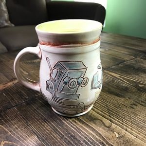 Robot Coffee Mug Handmade 14oz.